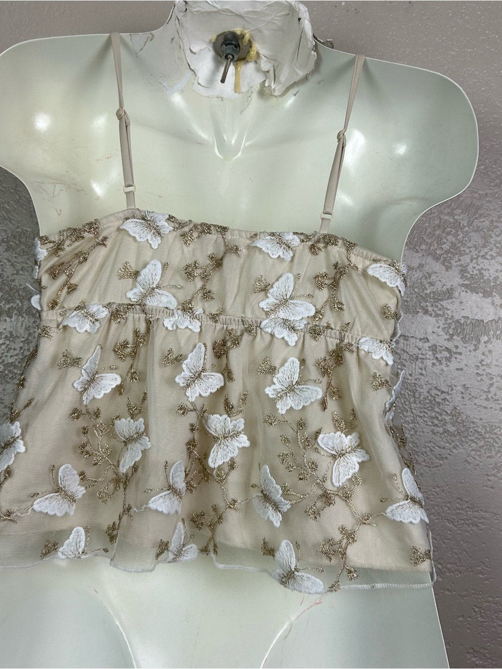 Choose 5 for $30 Beige Butterfly Embroidered Lace Camisole - Picture 8 of 13